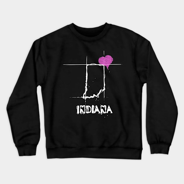 Love Indiana State Sketch USA Art Design Crewneck Sweatshirt by DimDom